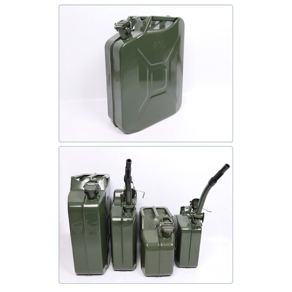 EUBUY 20L Green Metal Jerry Can Store Container with Fixed Spout for Petrol Oil Water Alcohol - Image 9