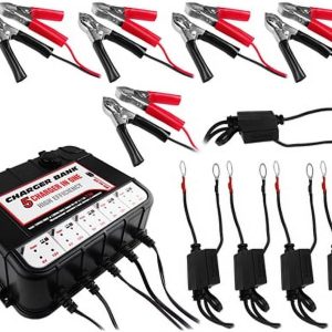 5 Bay 6/12V 1.5AMP Battery Charger/Maintainer w/Alligator & Eyelet Connectors