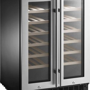 42-Bottle or 128-Can Dual Zone Wine and Beverage Cooler with Glass Do
