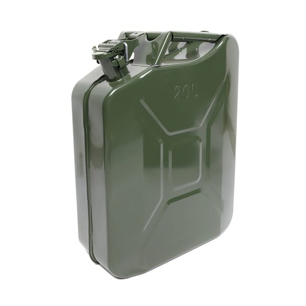 EUBUY 20L Green Metal Jerry Can Store Container with Fixed Spout for Petrol Oil Water Alcohol - Image 3