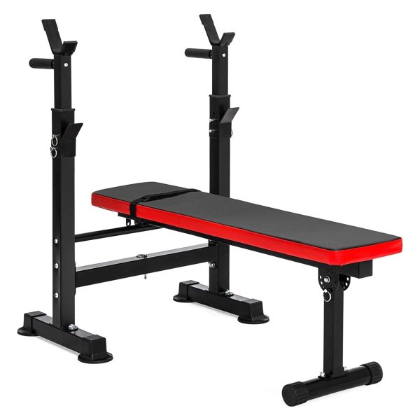 Fitvids Complete Workout Home Gym LX400 Adjustable Olympic Workout Bench with Squat Rack and 100-Pound Barbell Weight Set - Image 4